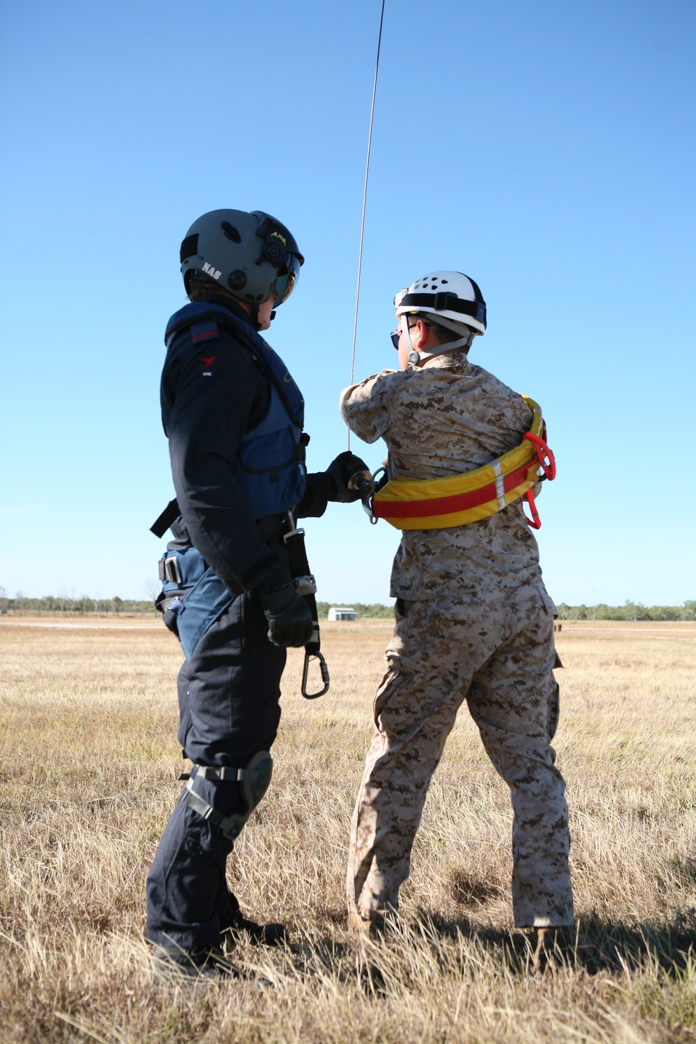 Corpsmen conduct search-and-rescue winch training as part of Southern Frontier 2012