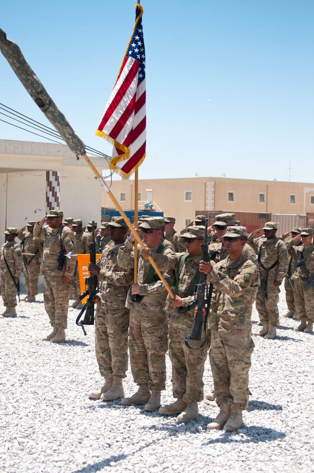 18th Combat Sustainment Support Battalion Uncases colors