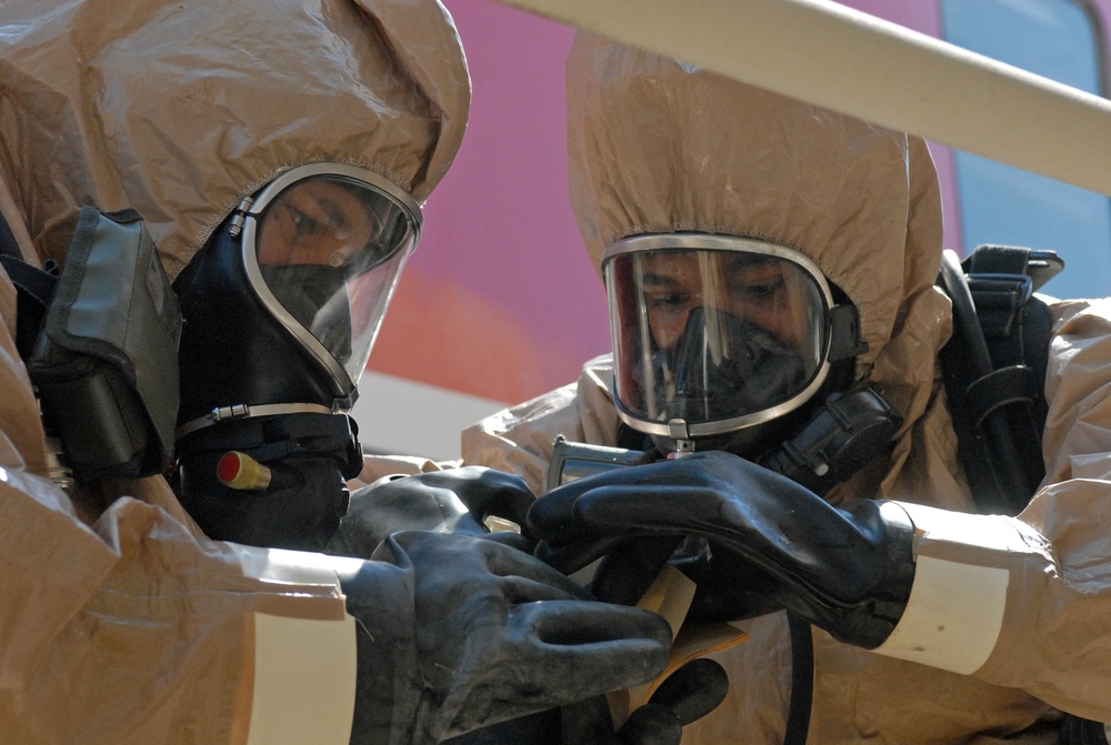 Fort Hood Chemical Company display CBRN skills during  homeland disaster training