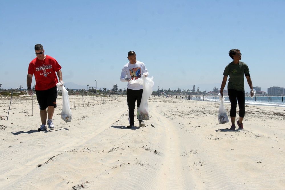 Beach clean up allows service members relaxing day