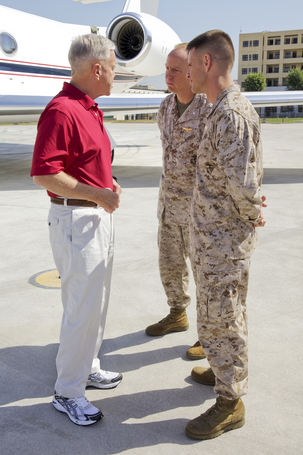 Commandant of the Marine Corps Gen. James F. Amos arrives in Naples