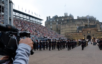 NAVEUR sailors play in Royal Edinburgh Military Tattoo