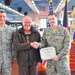 Schinhofer receives award from LRS commander and career field manager