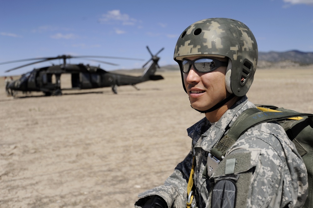 197th Special Troop Company Airborne Jump from Blackhawk