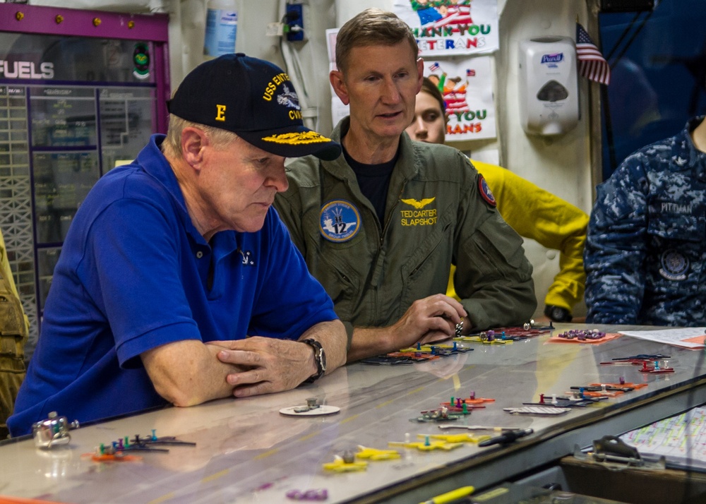 Secretary of the Navy visits USS Enterprise