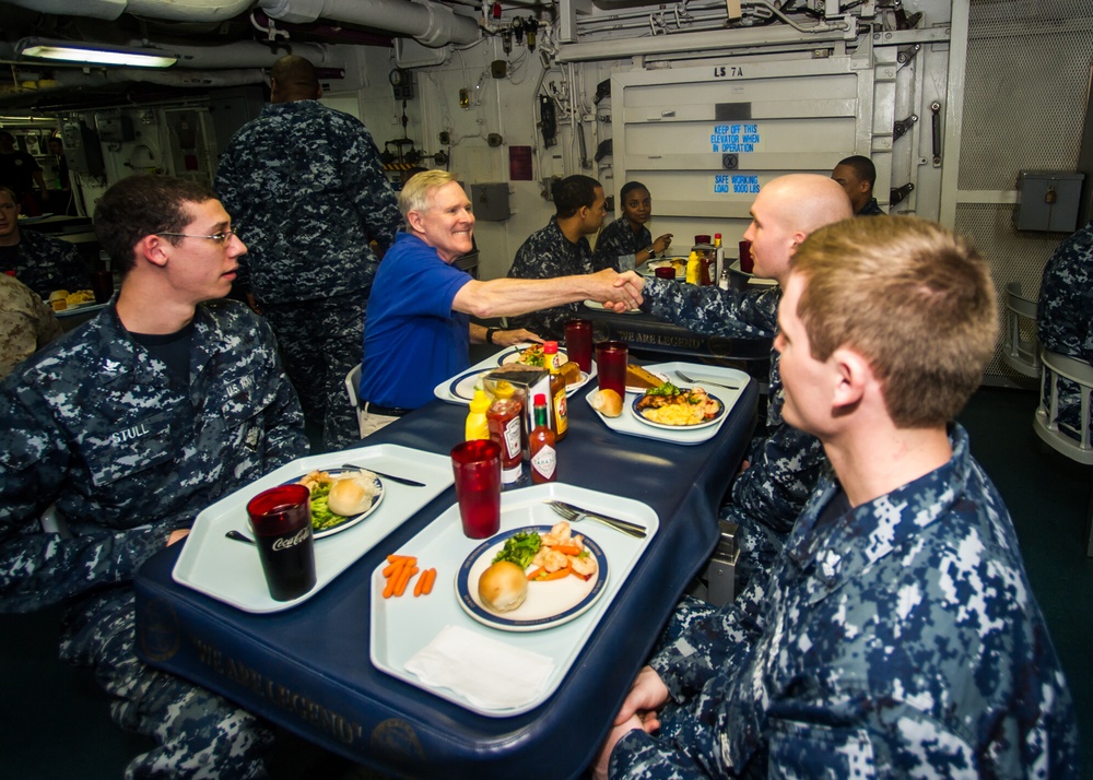 Secretary of the Navy visits USS Enterprise