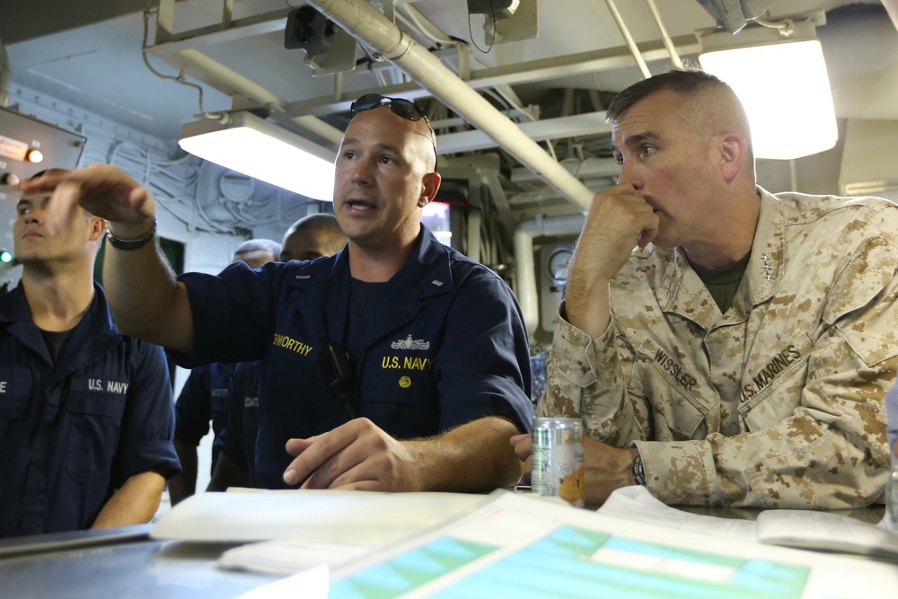 Briefing aboard USS Kearsarge