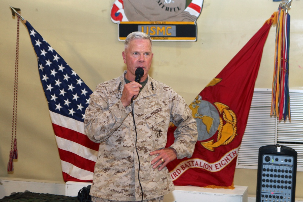 Commandant visits 3/8 Marines at FOB Geronimo