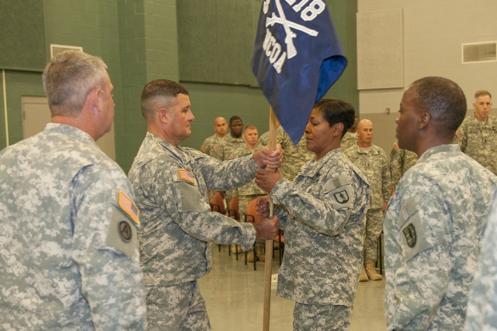 Command Sgt. Maj. Jewell McCullough assumes her position as Commandant of the Noncommissionsed Academy