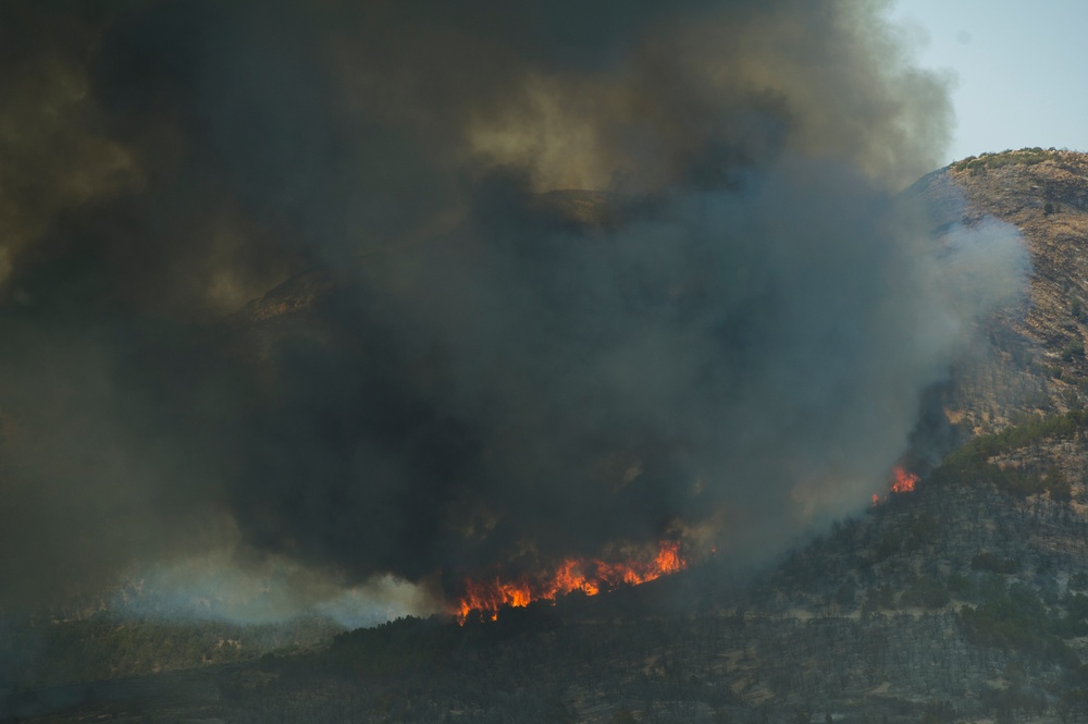 Forest fire on Camp Williams