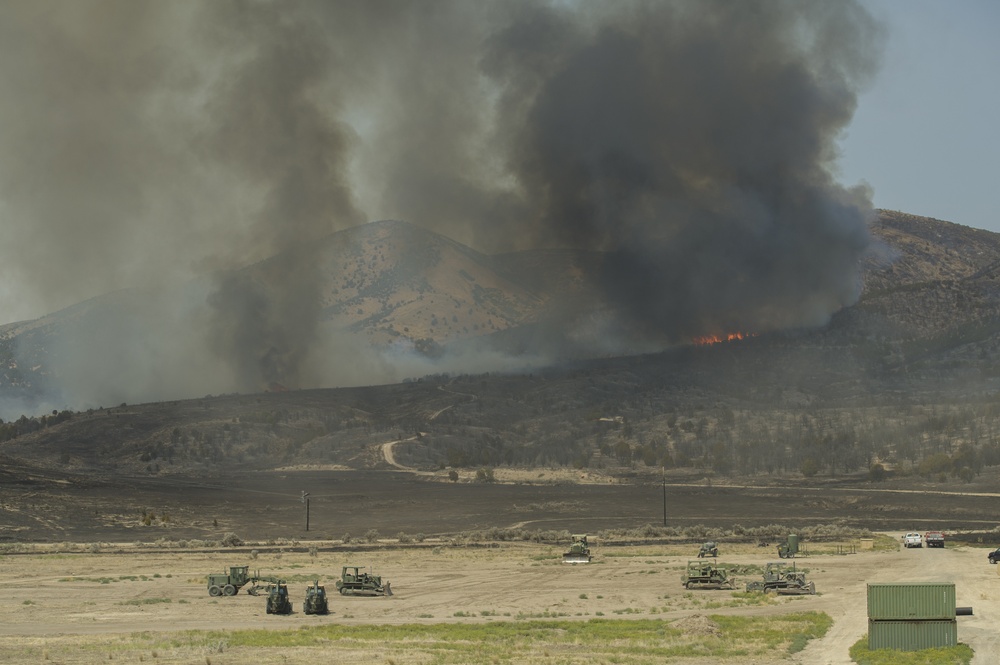 Forest fire on Camp Williams