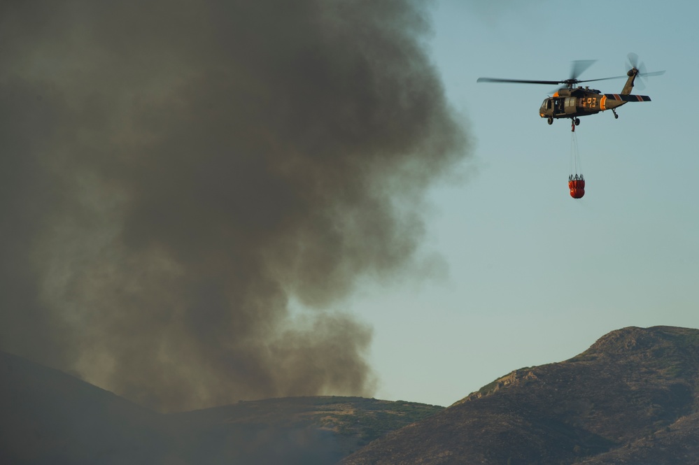 Forest fire on Camp Williams