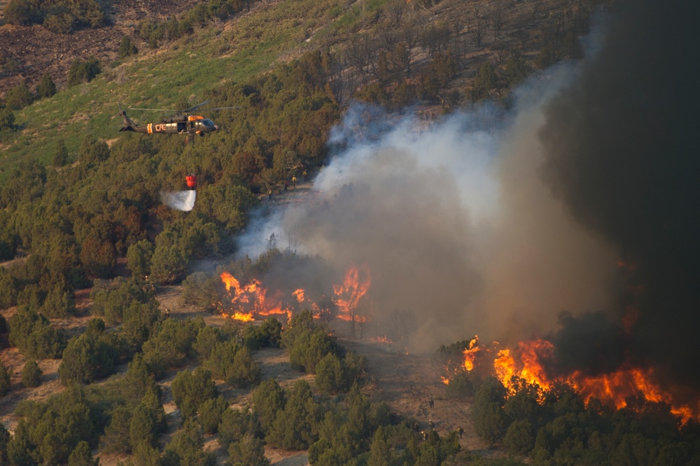 Forest fire on Camp Williams