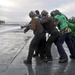 Washing down the flight deck