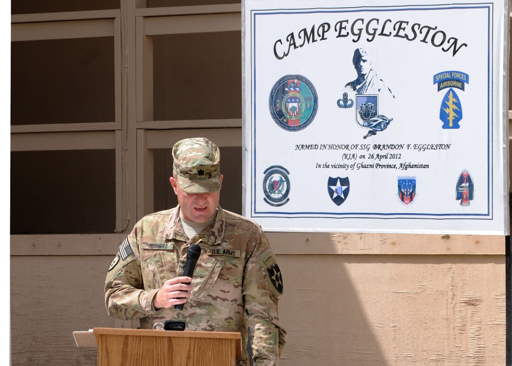 Soldiers dedicate camp to fallen hero