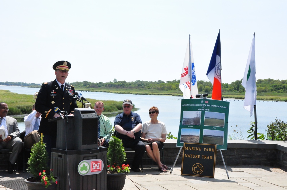 Army Corps and partners celebrate the Gerritsen Creek ecosystem restoration project in Brooklyn