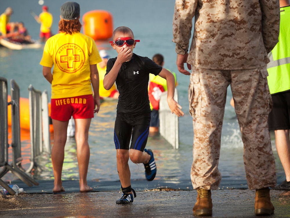 Kids tear up Marine Corps Base Hawaii during keiki triathlon