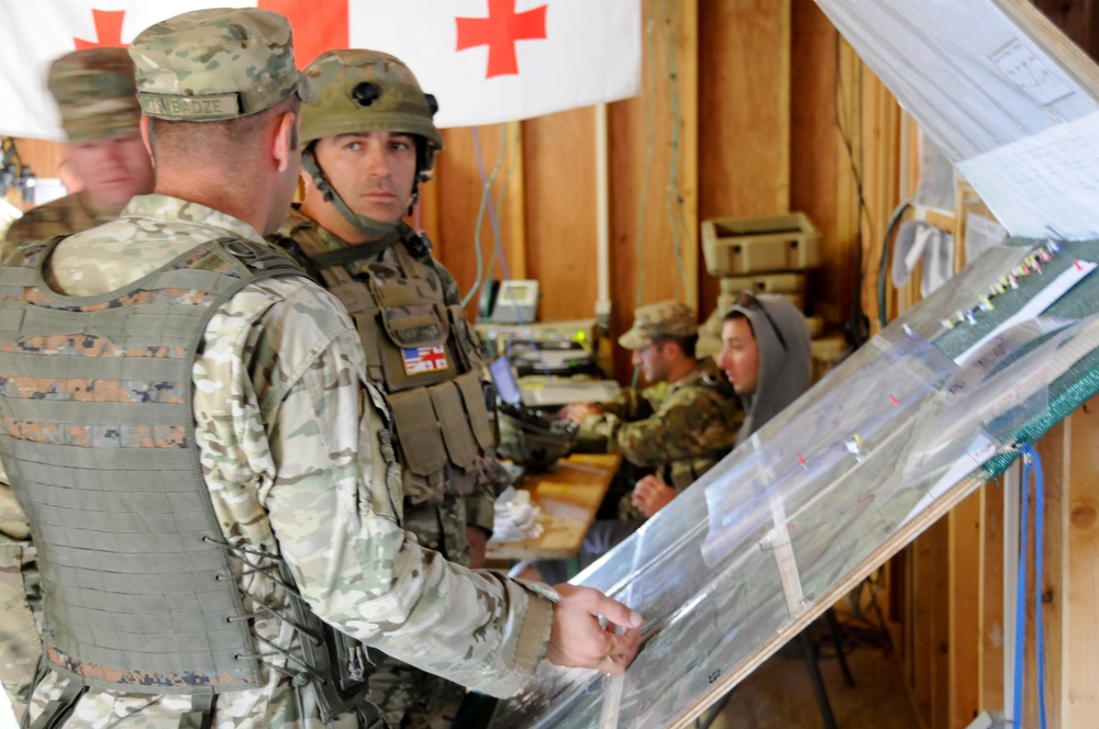 Georgian 32nd Infantry Battalion mission rehearsal exercise