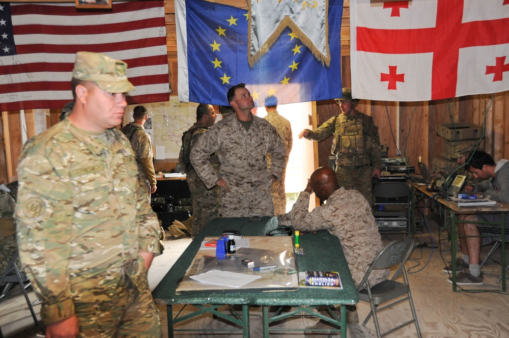 Georgian 32nd Infantry Battalion mission rehearsal exercise