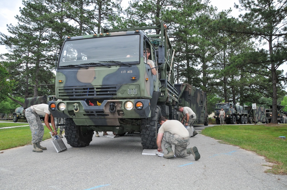 117th ACS convoy vehicle gets weighed