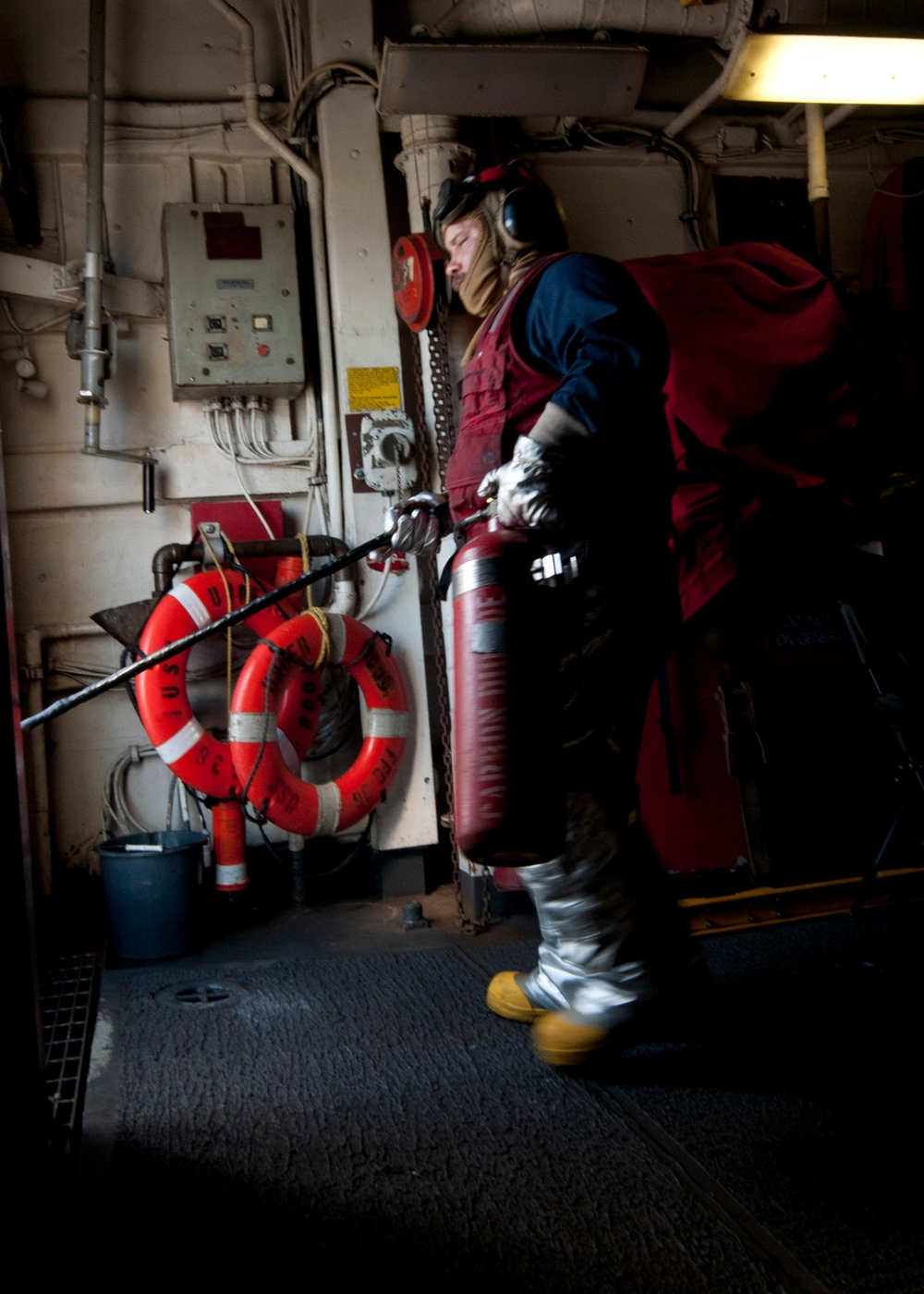 Standing by as an emergency firefighter