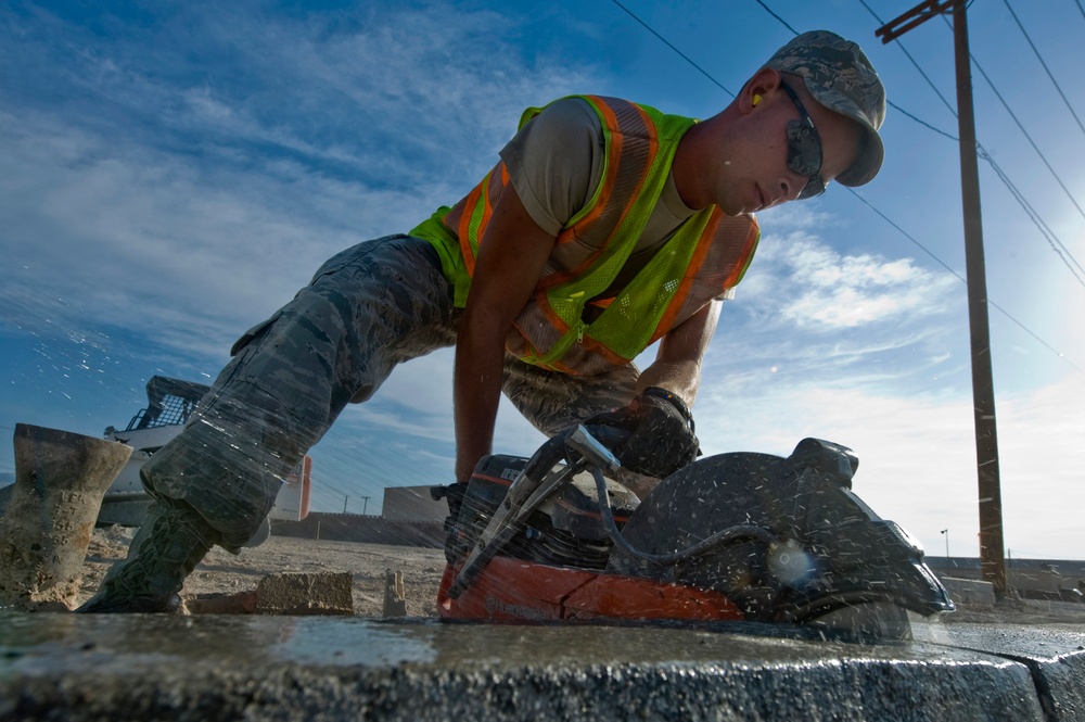 99th CES Construction of a parking lot