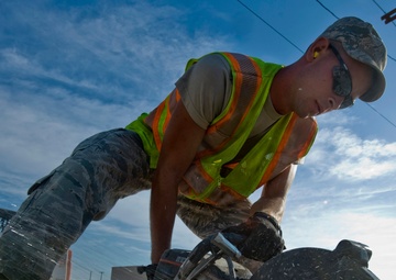 99th CES Construction of a parking lot