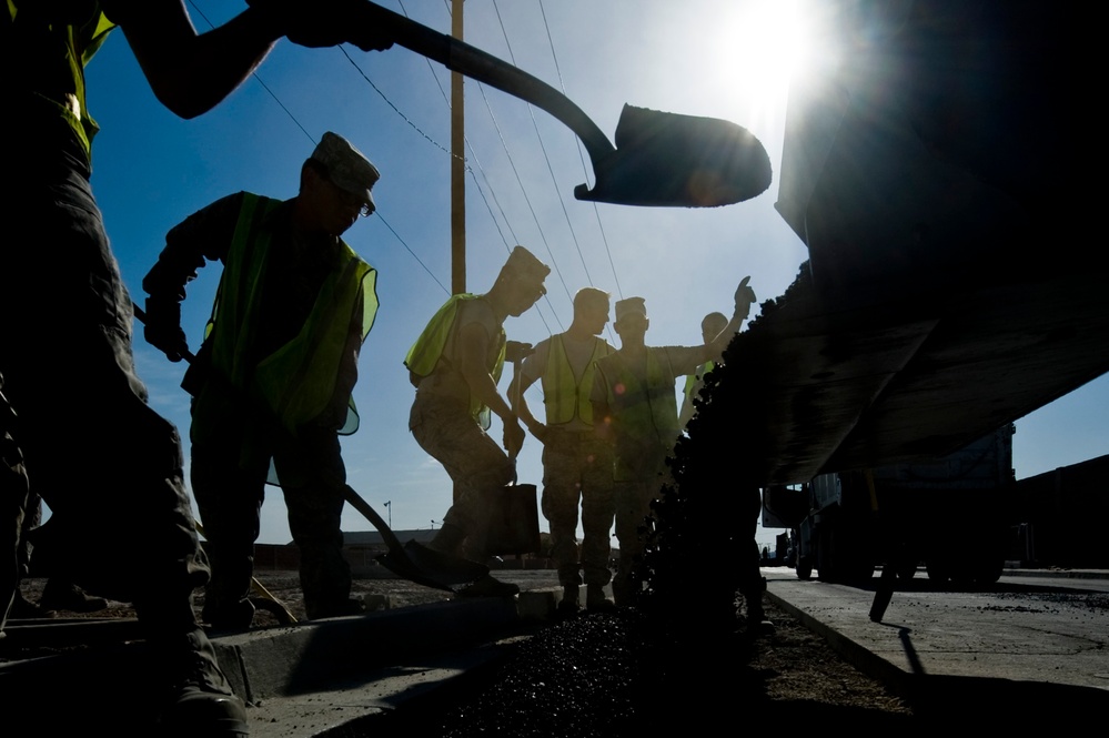 99th CES Construction of a parking lot