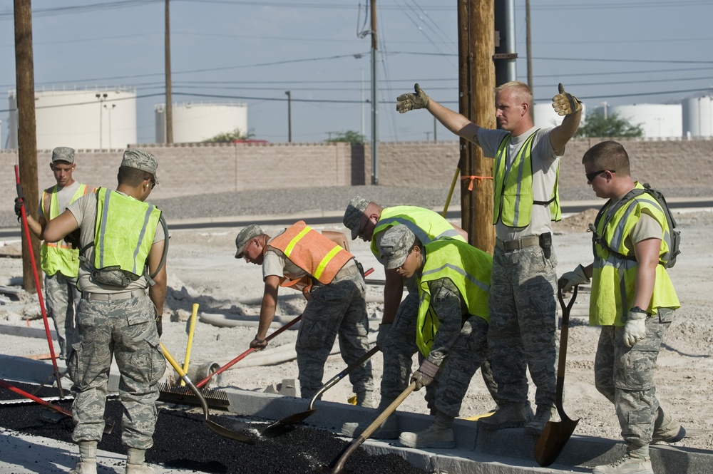 99th CES Construction of a parking lot