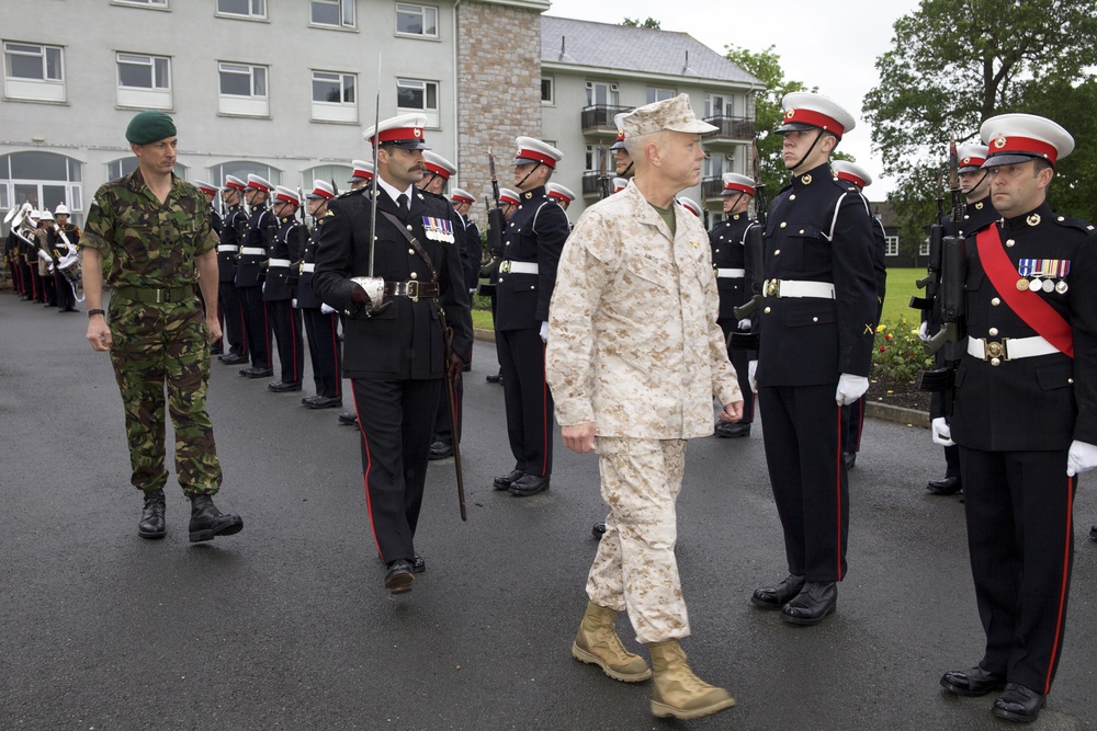 Amos visits with British Royal Marines