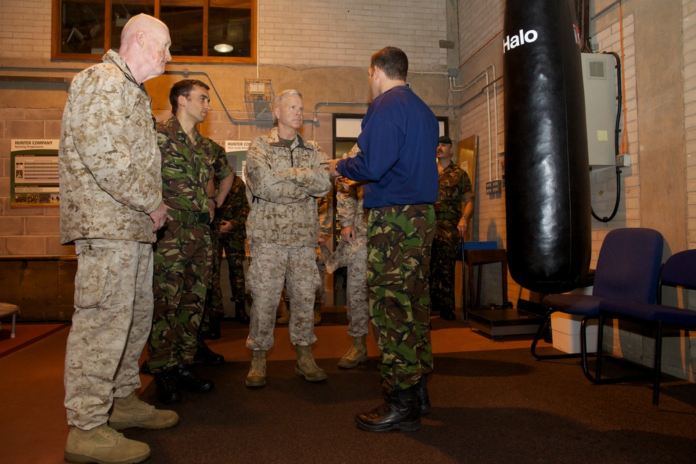 Amos visits with British Royal Marines