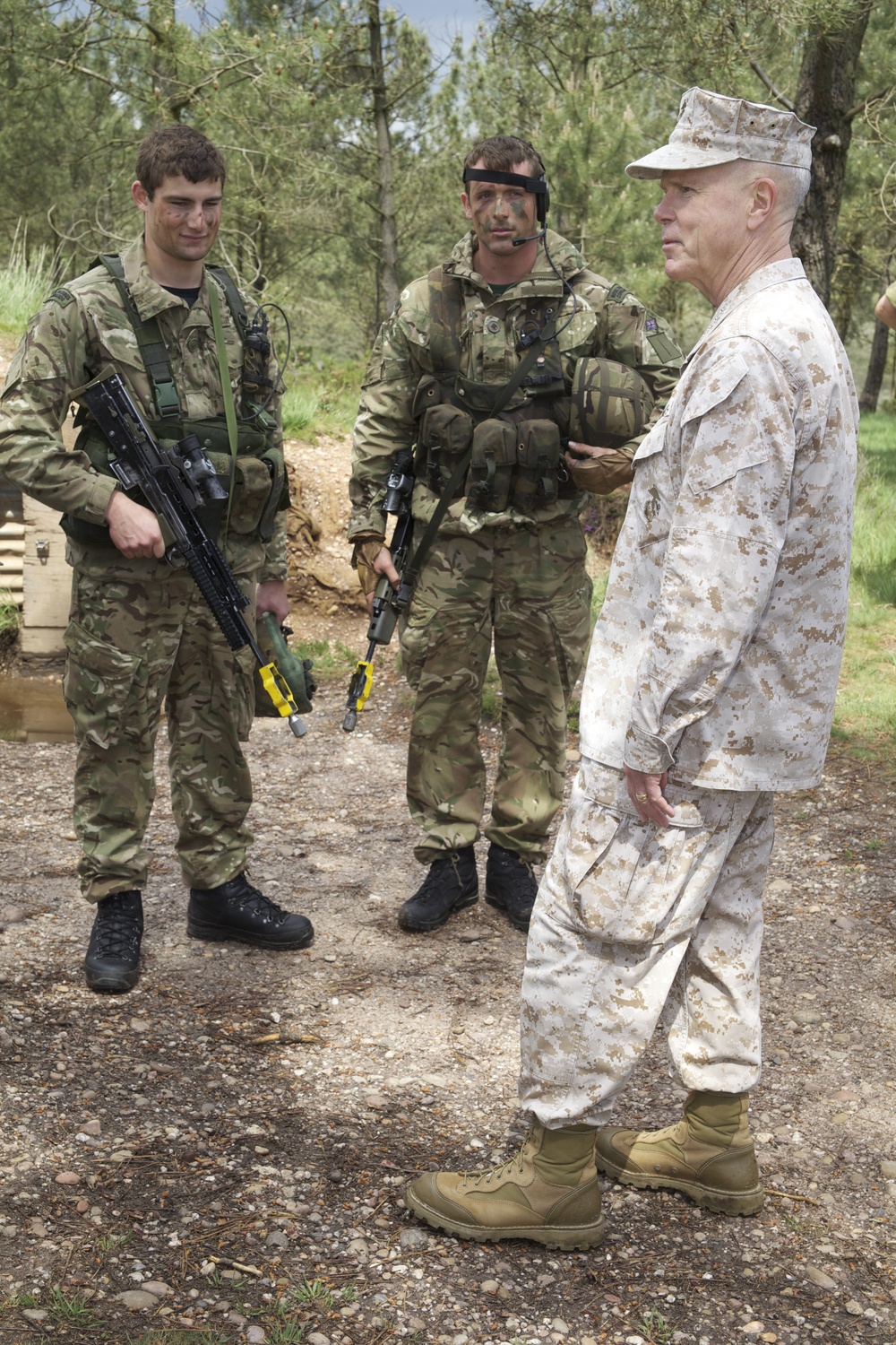 Amos visits with British Royal Marines