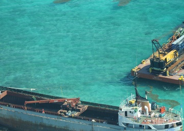 Response crews begin cutting up grounded vessel for removal