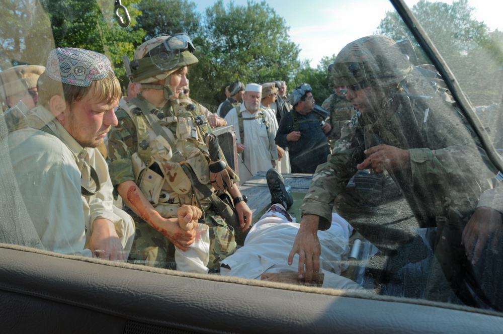 Georgian 32nd Infantry Battalion mission rehearsal exercise