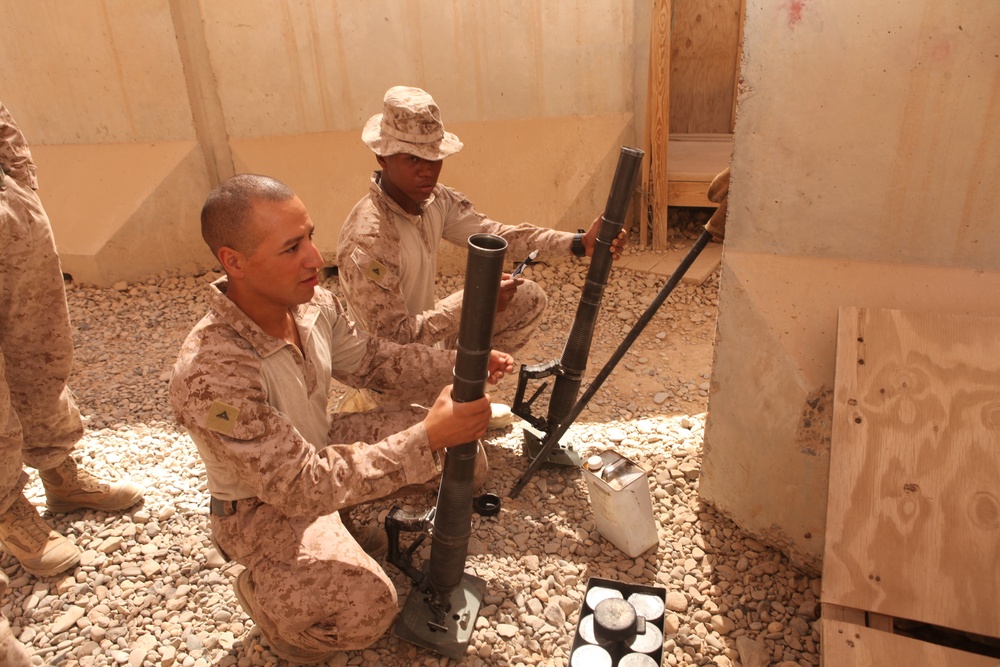 Mortar system range on FOB Geronimo