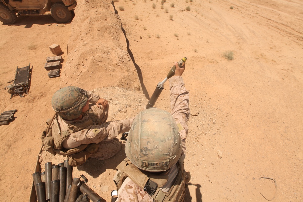 Mortar system range on FOB Geronimo