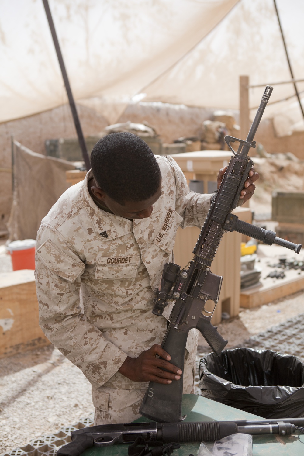 Weapons maintenance on FOB Nolay