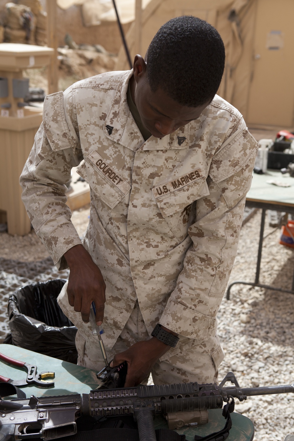 Weapons maintenance on FOB Nolay