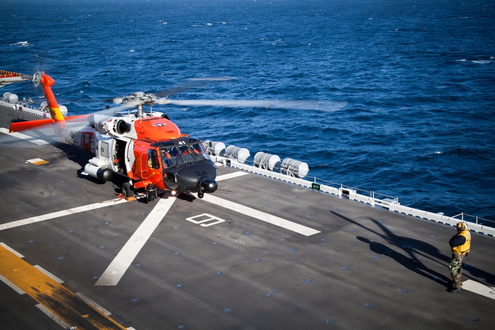 Marines, sailors help Coast Guard with casualty evacuation