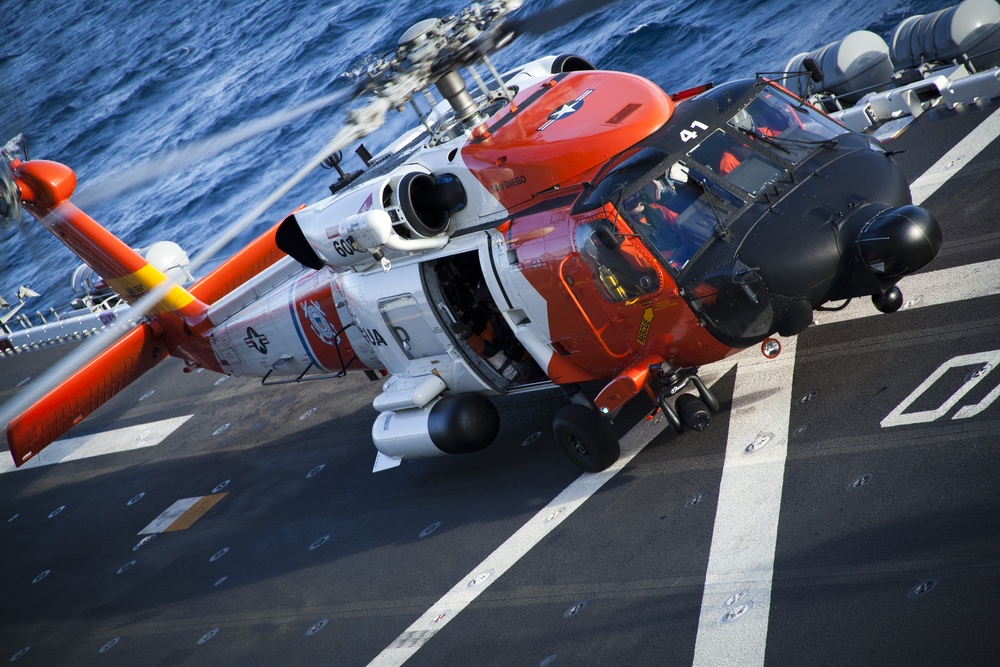 Marines, sailors help Coast Guard with casualty evacuation