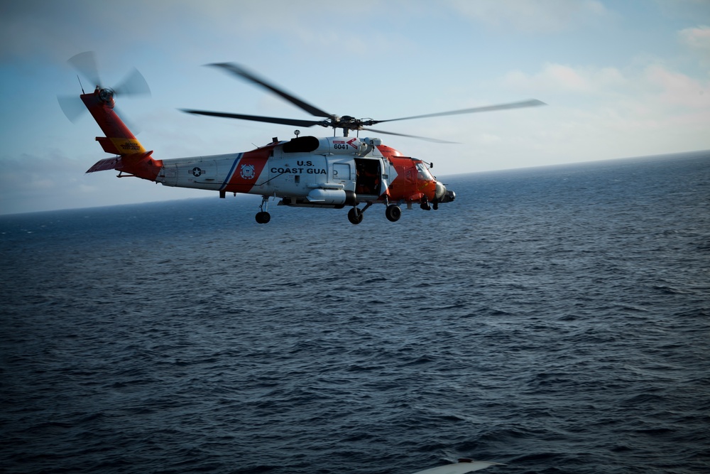 Marines, sailors help Coast Guard with casualty evacuation