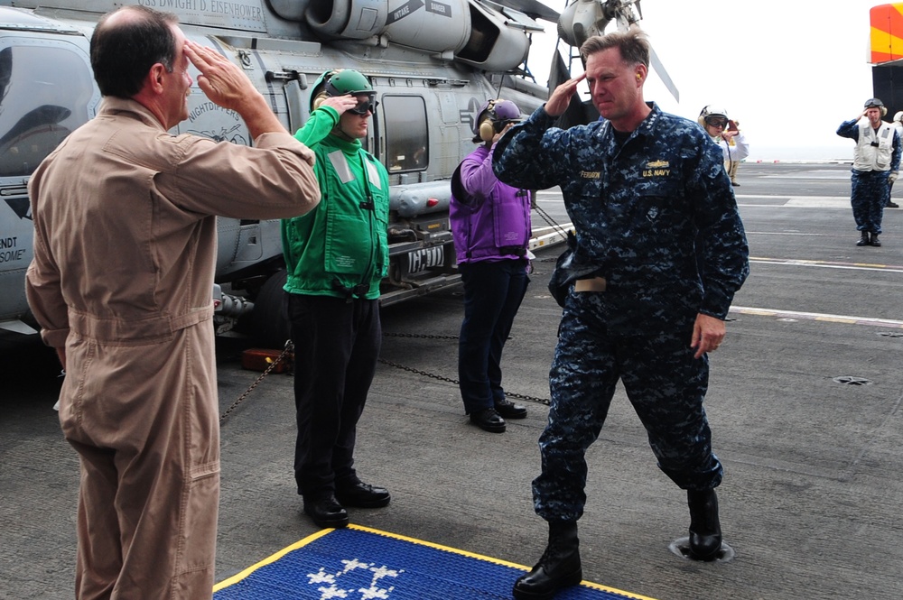 Adm. Mark Ferguson aboard USS Dwight D. Eisenhower