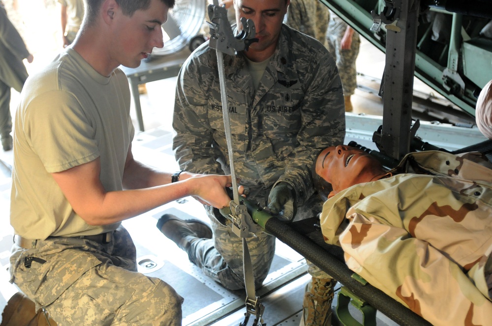 Hercules Training: The 2nd BCT conducts casualty evacuation exercise on C-130 aircraft