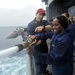 Fire hose familiarization aboard USS Nimitz