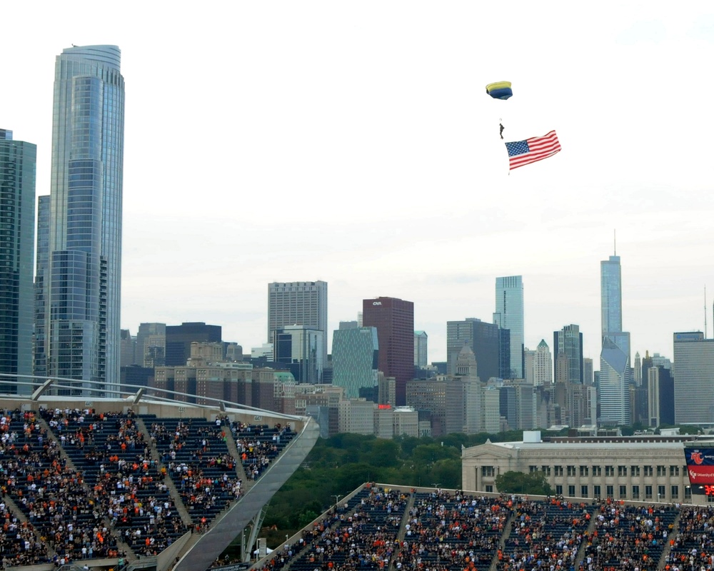 Leap Frogs perform at Chicago Bears game