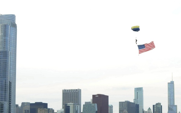 Leap Frogs perform at Chicago Bears game