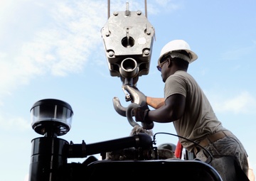 Air Force civil engineers relocate aircraft arresting systems