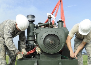 Air Force civil engineers relocate aircraft arresting systems