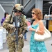 New Yorkers interact with members of the US Air Force during a series of demonstrations at the USS Intrepid on August 19, 2012 as Air Force Week kicks off