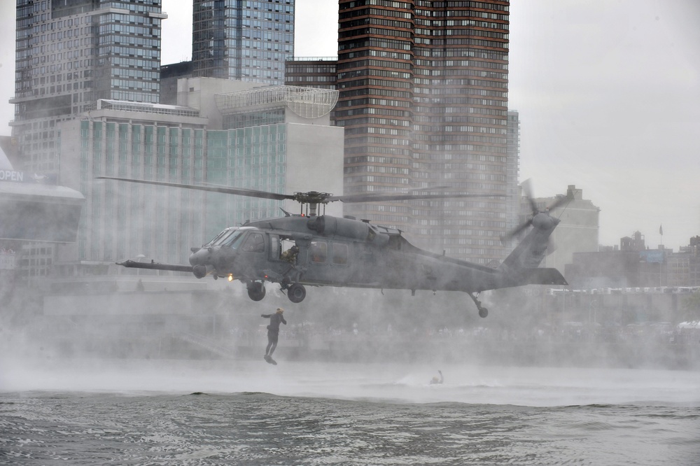 New York Air National Guard conducts water rescue demonstration in New York City